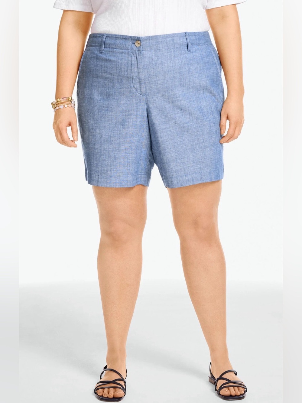 Talbots Relaxed Chino Shorts Chambray Size 18W